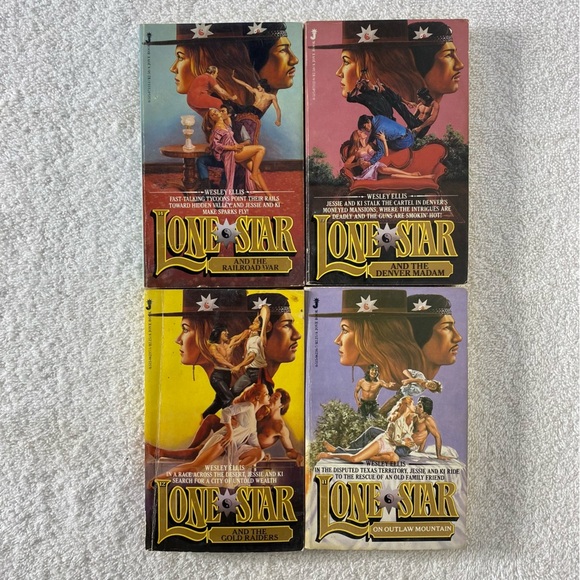 Vintage Lone Star Action Western Romance Novel x4 - Picture 1 of 15